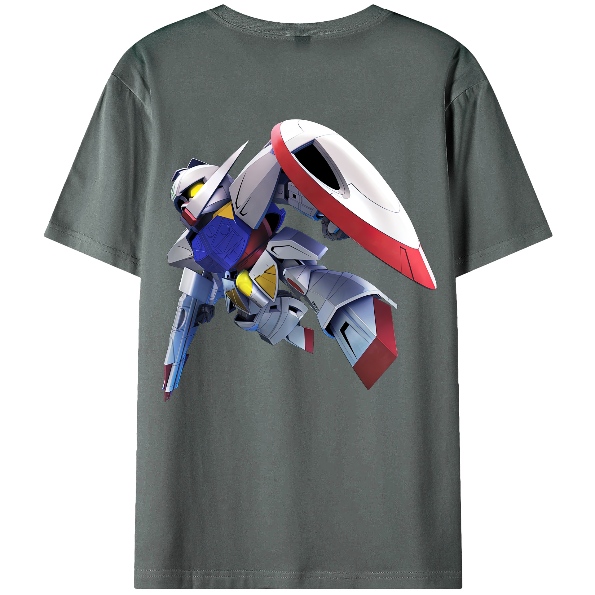 （画像用） 機動戦士ガンダム Mobile Suit Gundam 綿100％ メンズ半袖Tシャツ（バックプリント） 通気性